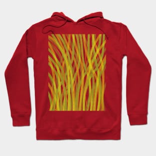 Curved Lines Green Orange Hoodie